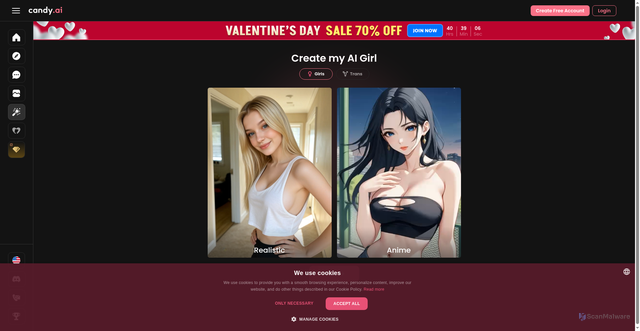 Security scan screenshot of https://candy.ai/characters_v2/c01d7ec9-94ae-4e58-a223-b6107e4e22d7