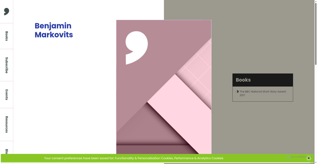 Security scan screenshot of https://commapress.co.uk/authors/benjamin-markovits
