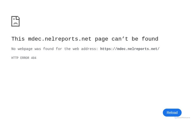 Security scan screenshot of https://mdec.nelreports.net/