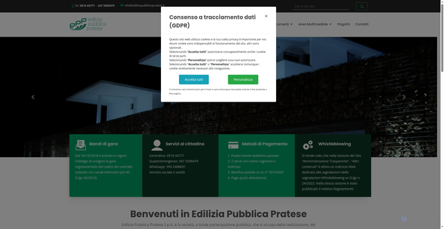 Security scan screenshot of https://www.ediliziapubblicapratese.it/it/