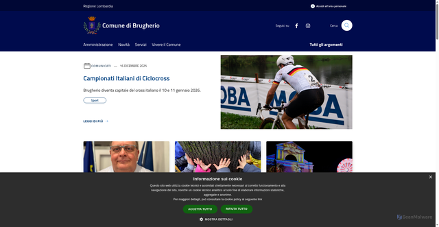 Security scan screenshot of https://www.comune.brugherio.mb.it/it