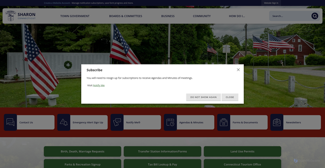 Security scan screenshot of https://sharonct.gov/