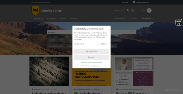 Security scan screenshot of https://www.gsies.eu/de