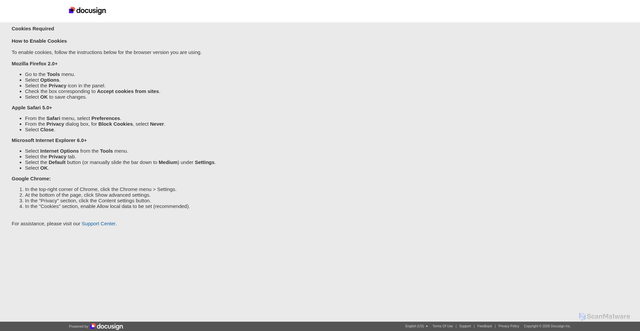 Security scan screenshot of https://na3.docusign.net/Signing/EmailStart.aspx?a=c092f3f4-0766-4ed6-9a7b-a22a88f4dab0&AspxAutoDetectCookieSupport=1