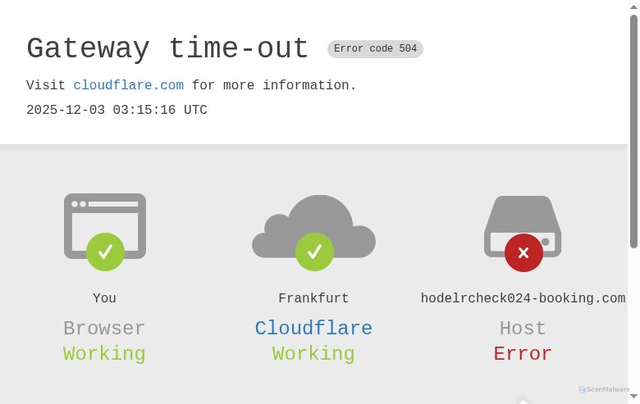 Security scan screenshot of http://hodelrcheck024-booking.com/