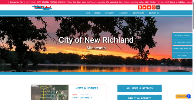 Security scan screenshot of https://newrichlandmn.gov/