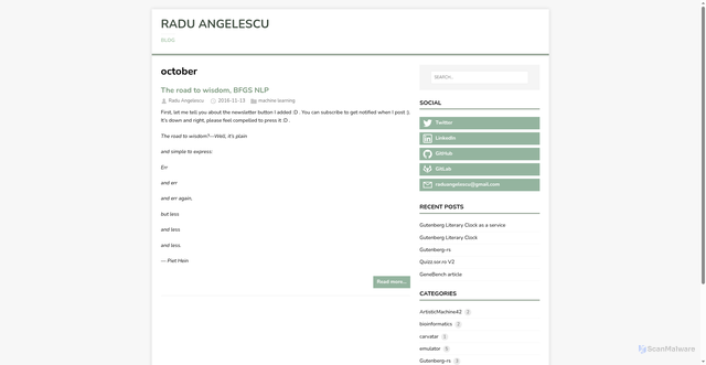 Security scan screenshot of https://hugo-raduangelescu.pages.dev/tags/october/