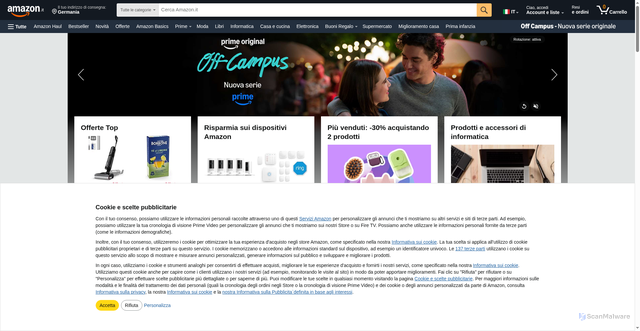 Security scan screenshot of https://www.amazon.it/