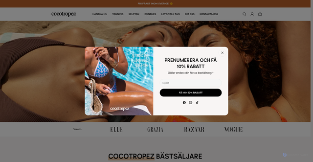 Security scan screenshot of https://cocotropez.se