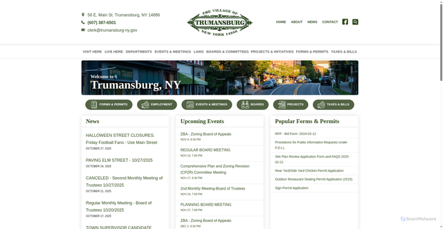 Security scan screenshot of https://trumansburg-ny.gov/