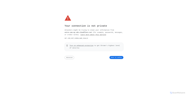 Security scan screenshot of https://astro.com.my.cdn.cloudflare.net