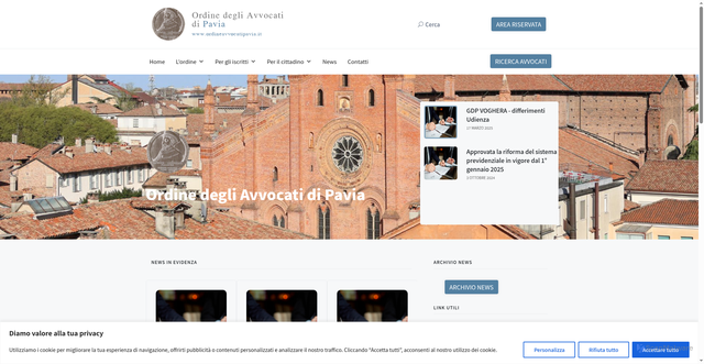 Security scan screenshot of https://www.ordineavvocatipavia.it/