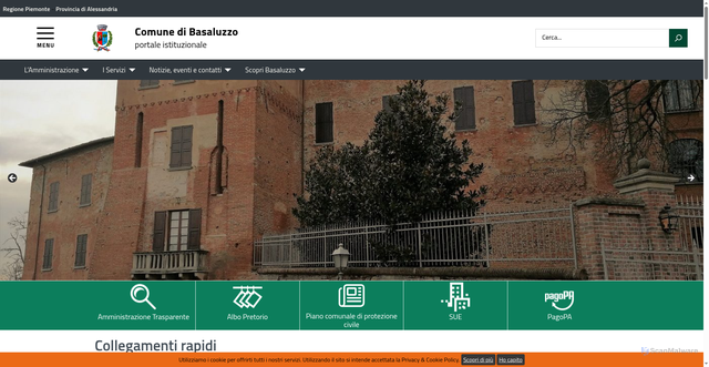 Security scan screenshot of https://comune.basaluzzo.al.it/