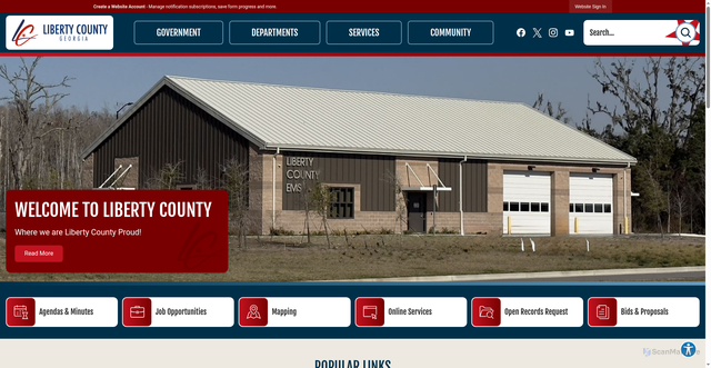 Security scan screenshot of https://libertycountyga.gov/