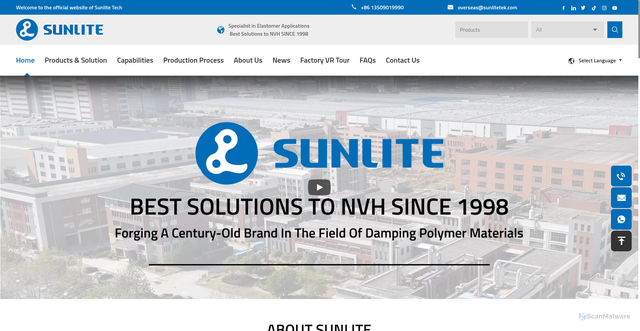 Security scan screenshot of https://www.sunlitetek.com
