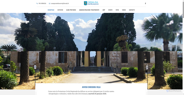Security scan screenshot of https://www.operapiacastelnuovo.it/