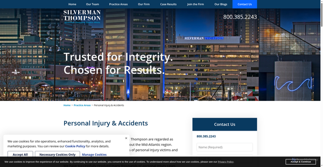 Security scan screenshot of https://www.silvermanthompson.com/practice-areas/personal-injury-lawyers/