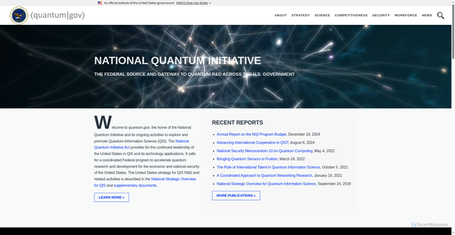 Security scan screenshot of https://www.quantum.gov/