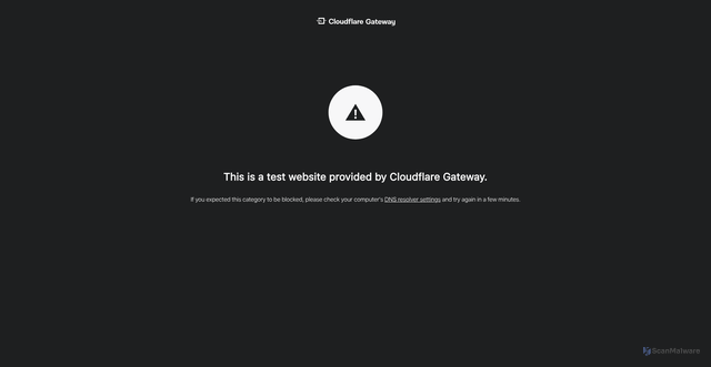 Security scan screenshot of https://malware.testcategory.com
