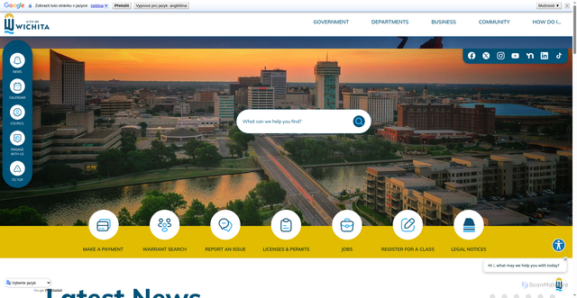 Security scan screenshot of https://www.wichita.gov/