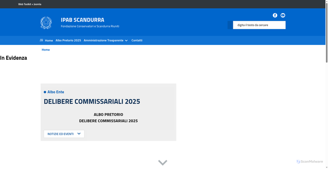 Security scan screenshot of https://www.ipabscandurra.it/