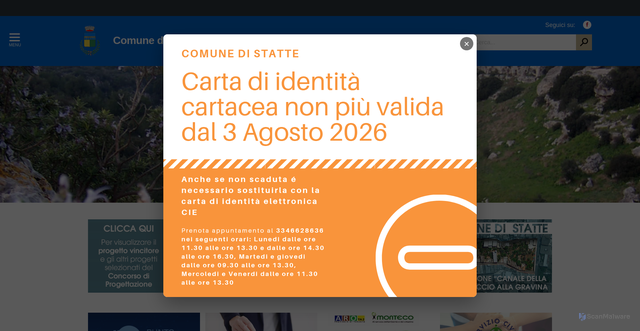 Security scan screenshot of https://www.comune.statte.ta.it/