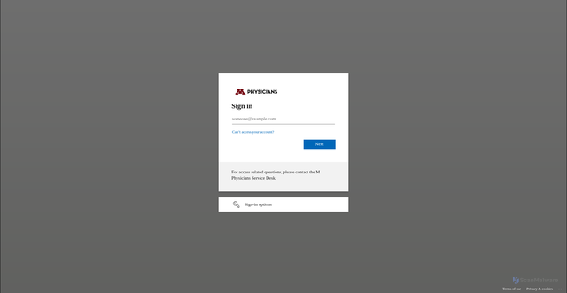 Security scan screenshot of https://umphysicians-my.sharepoint.com