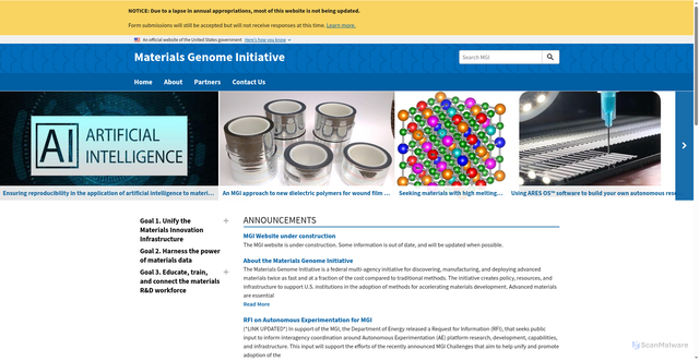 Security scan screenshot of https://www.mgi.gov/