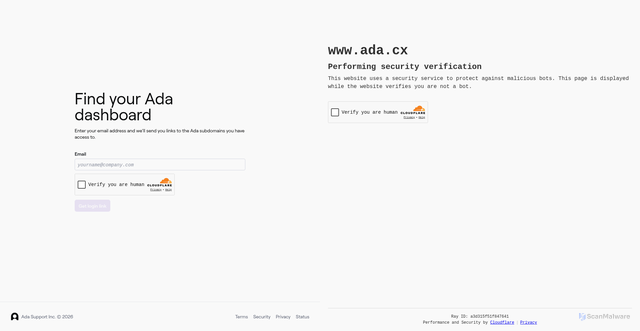 Security scan screenshot of https://jpmorganworkplacesolutions.ada.support