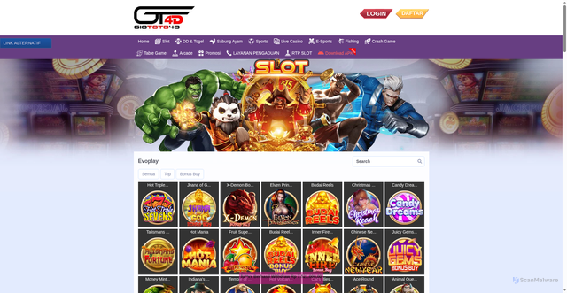 Security scan screenshot of https://ramadhanberkah.top/desktop/game/slot/evoplay