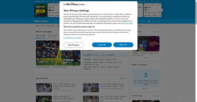 Security scan screenshot of https://cricinfo.com/
