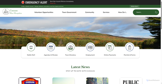 Security scan screenshot of https://www.canaannh.gov/