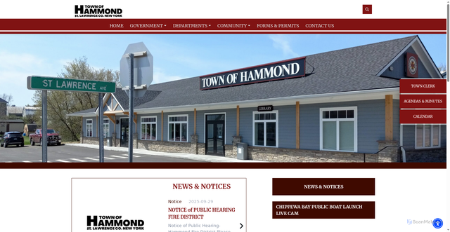 Security scan screenshot of https://townofhammondny.gov/