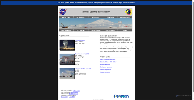 Security scan screenshot of https://www.csbf.nasa.gov/