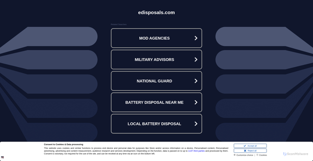Security scan screenshot of http://www.edisposals.com