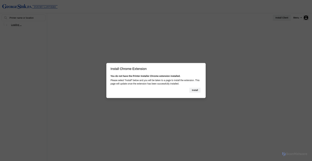 Security scan screenshot of https://sinklaw.printercloud.com