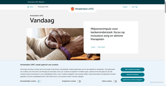 Security scan screenshot of https://amsterdamumc.org