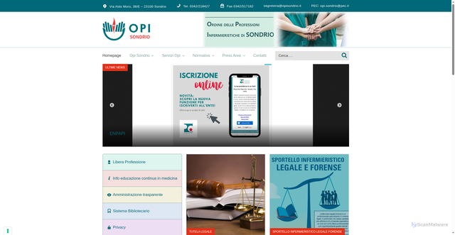 Security scan screenshot of https://www.opisondrio.it/