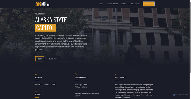 Security scan screenshot of https://alaskacapitol.gov/