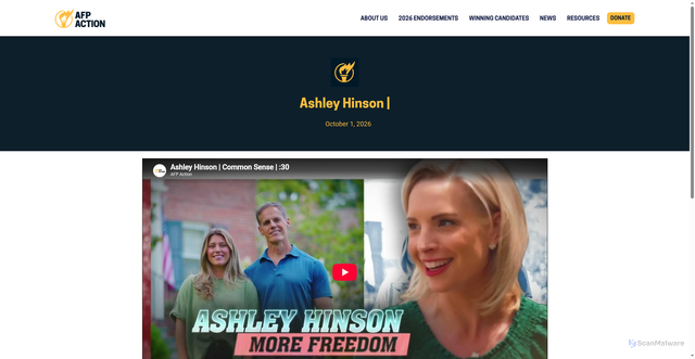 Security scan screenshot of https://afpaction.com/ashley-hinson/
