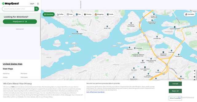 Security scan screenshot of https://phoenix.aws.mapquest.com