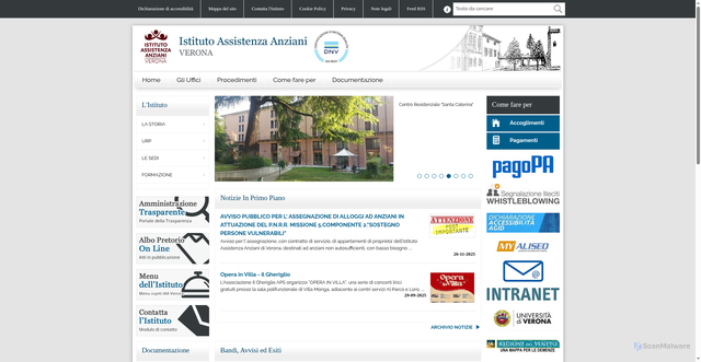Security scan screenshot of https://www.iaaverona.it/