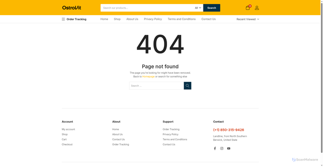 Security scan screenshot of https://ostrovituae.com/product-category/phone-accessories/