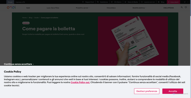 Security scan screenshot of https://www.enel.it/it/supporto/faq/come-pagare-la-bolletta