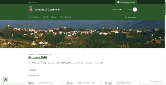 Security scan screenshot of https://www.comune.cassinelle.al.it