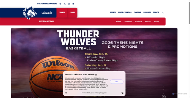 Security scan screenshot of https://gothunderwolves.com/sports/mens-basketball