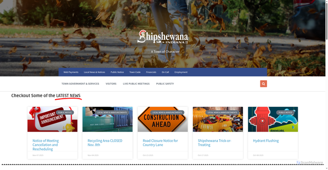 Security scan screenshot of https://shipshewana.gov/