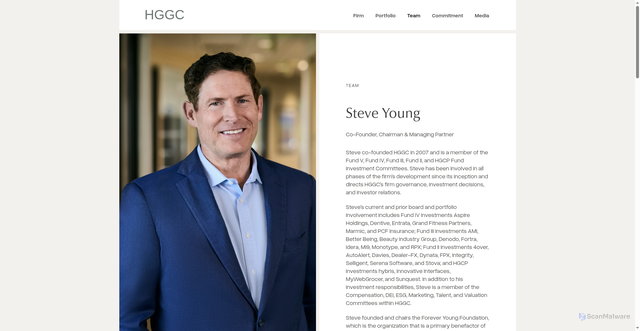 Security scan screenshot of https://www.hggc.com/team/j-steven-young