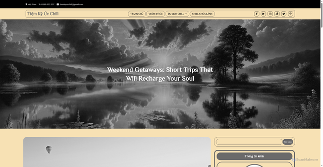 Security scan screenshot of https://tiemkyucchill.com/weekend-getaways-short-trips-that-will-recharge-your-soul/