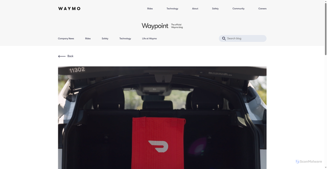Security scan screenshot of https://waymo.com/blog/2025/10/your-doordash-order-delivered-by-waymo